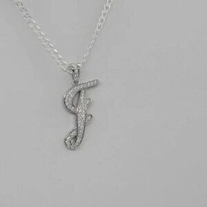 Brand New Sterling Silver 925 Letter J Necklace